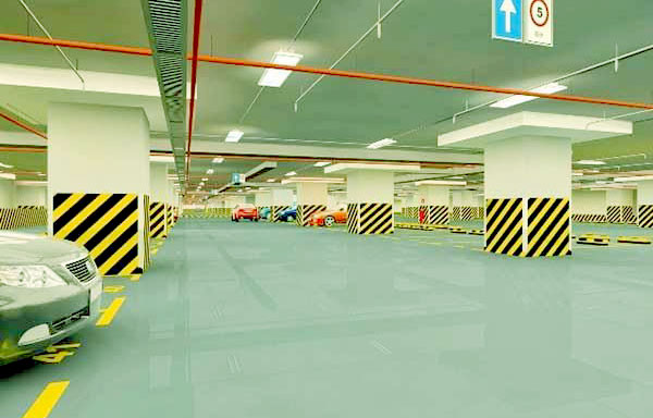 Sơn kẻ vạch bãi đỗ xe trung tâm thương mại